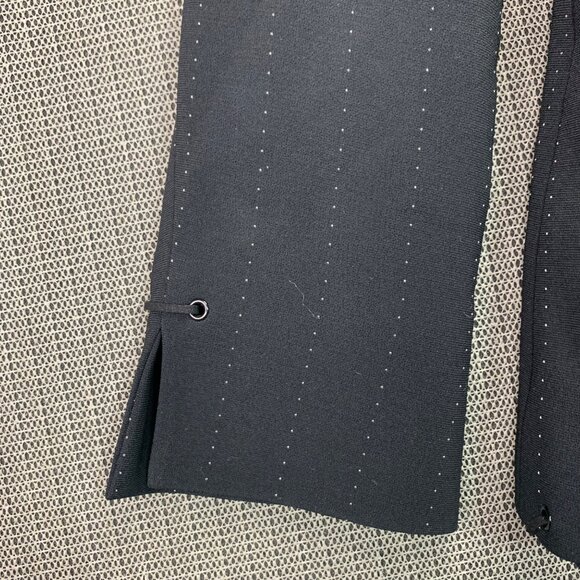 Chesca Womens Black Pinstripe Blazer W/ Lace-Up Detail Size 16 Single-Breasted - Picture 7 of 10